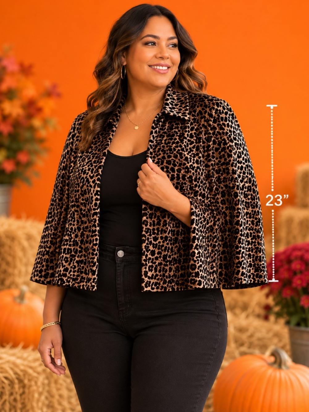 Connected Apparel Cape in Animal Print Size XL